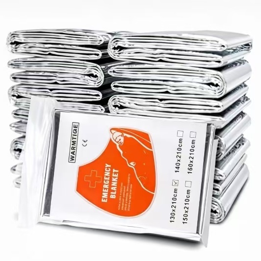 Emergency Mylar Tent - Mylar Thermal Emergency Blanket, Silver Foil