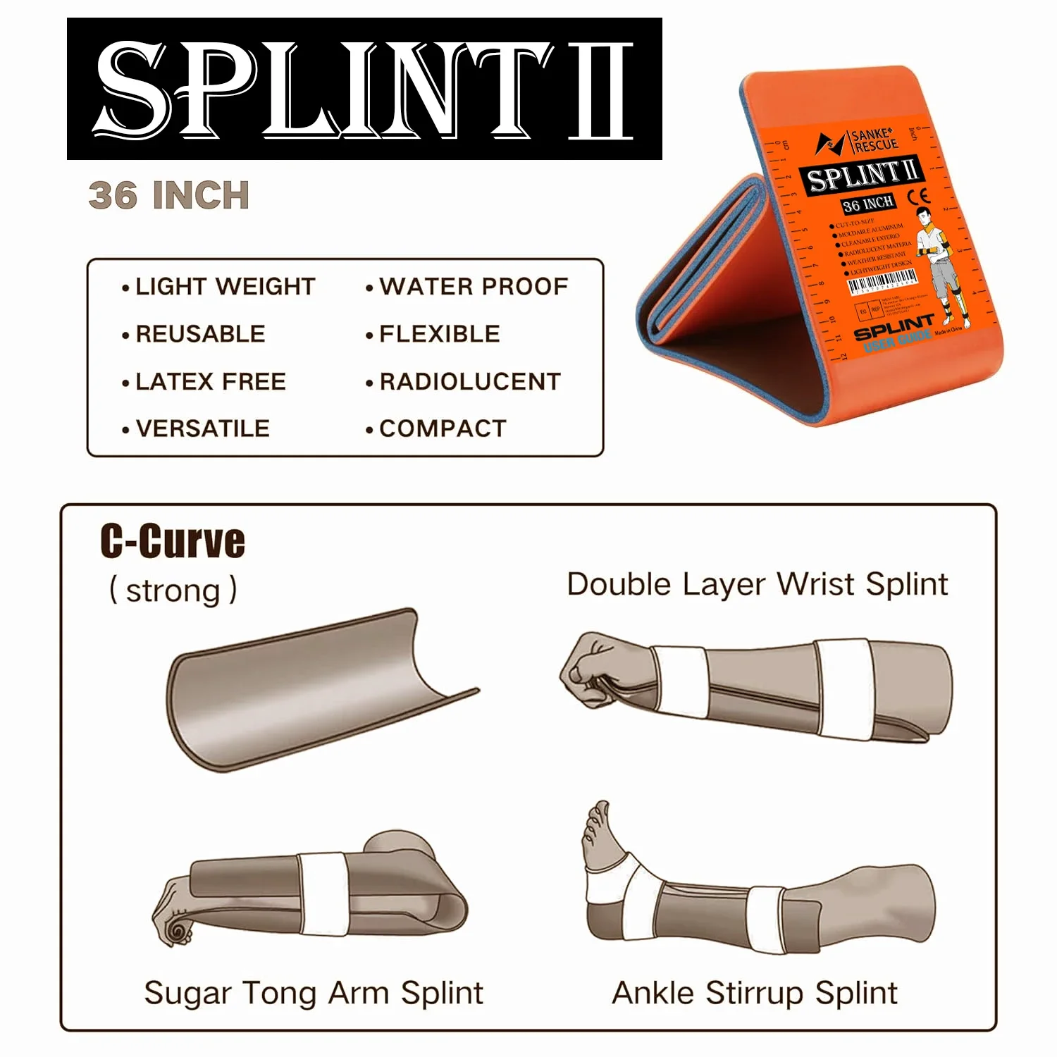 First Aid Splint 36/18'X4.3' S - огляд і ціна Bivy Bag Emergency